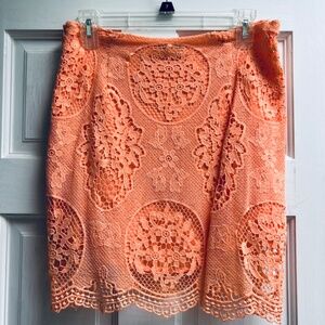 Mini Skirt L Arnhem Lace Peach Coral Pink